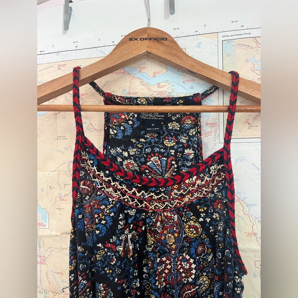 Lucky Brand - women’s size M - boho maxi/midi high low paisley dress